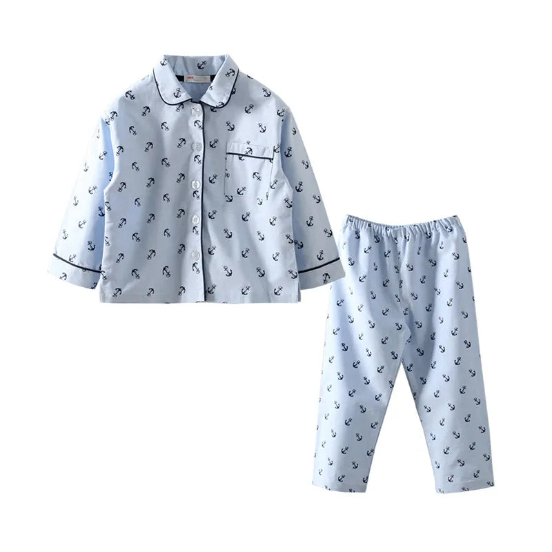 Mudkingdom Boys Girls Long Sleeve Pajamas Set Collared Plaid Autumn Cute Toddler Pajama Kids Sleepwear Children Clothes Pjs