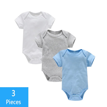 3PCS/Lot Baby Clothes Boy/Girl Baby Bodysuit Summer Clothes Solid Color Romper Soft Cotton Jumpsuit For Newborns Clothing 2021