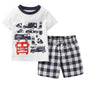 New Summer Kids Pyjamas Children Sleepwear Baby Set Boys Girls Cars Short sleeved Pijamas Cotton Nightwear Clothes Pajamas Sets