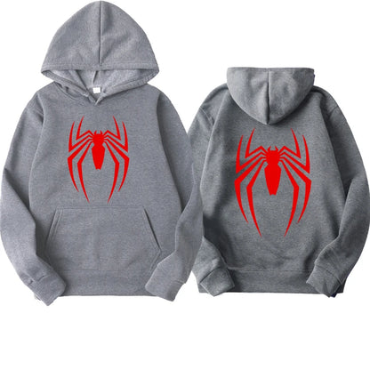 2024 New men's hoodie street fashion spider print sweatshirt Wool women's casual fun loose hoodie men's clothing