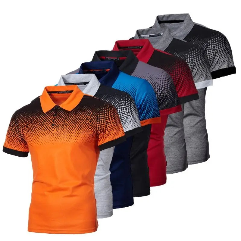 Men Polo Men Shirt Short Sleeve Polo Shirt Print Polo New Clothing Summer Streetwear Casual Fashion Men tops