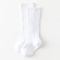 New Solid Baby Boys Girls Knee High Long Socks Cotton Breathable Stripe Soft Kids Sock Children School Uniform Stripe Socks