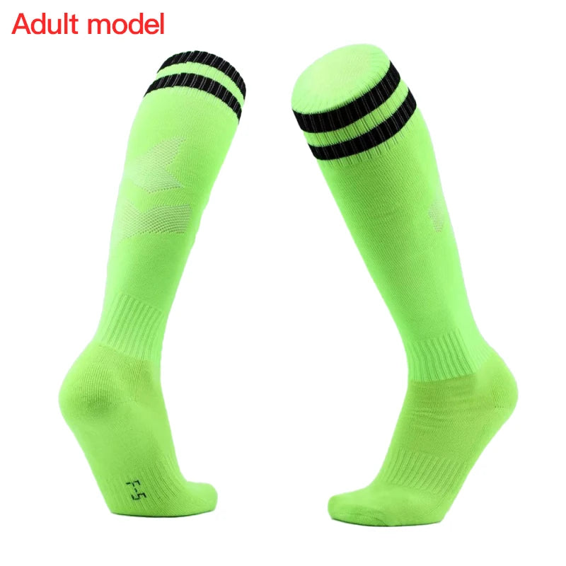 1 Pair Football Sports Socks Long  Knee Cotton Spandex Kids   Legging Stockings Soccer Baseball Ankle Adults Children Socks