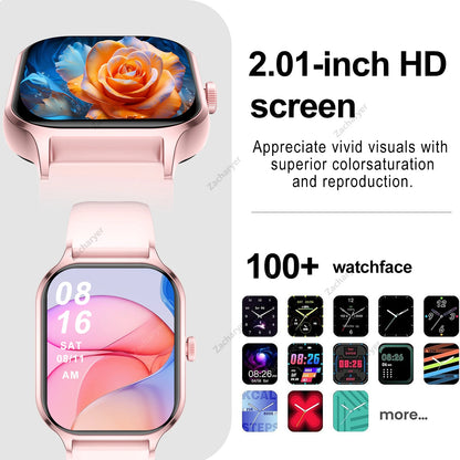 Smart watch full touch screen, sports watch, can answer and make calls, with message reminders, customizable dial wallpaper and