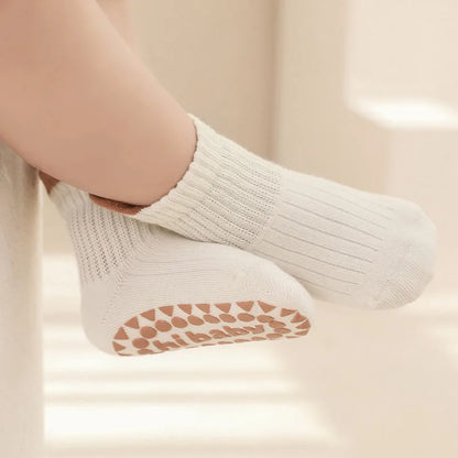 3 Pairs Kids Cotton Socks Boys and Girls Cute Comfy Breathable Baby Non-slip Floor Socks