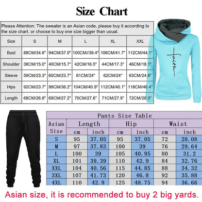 Womens Tracksuit Autumn Winter Warm Hooded Sweatshirts Female Jogging Sweatpants Fashion Versatile Woman Clothing Sports Outfits