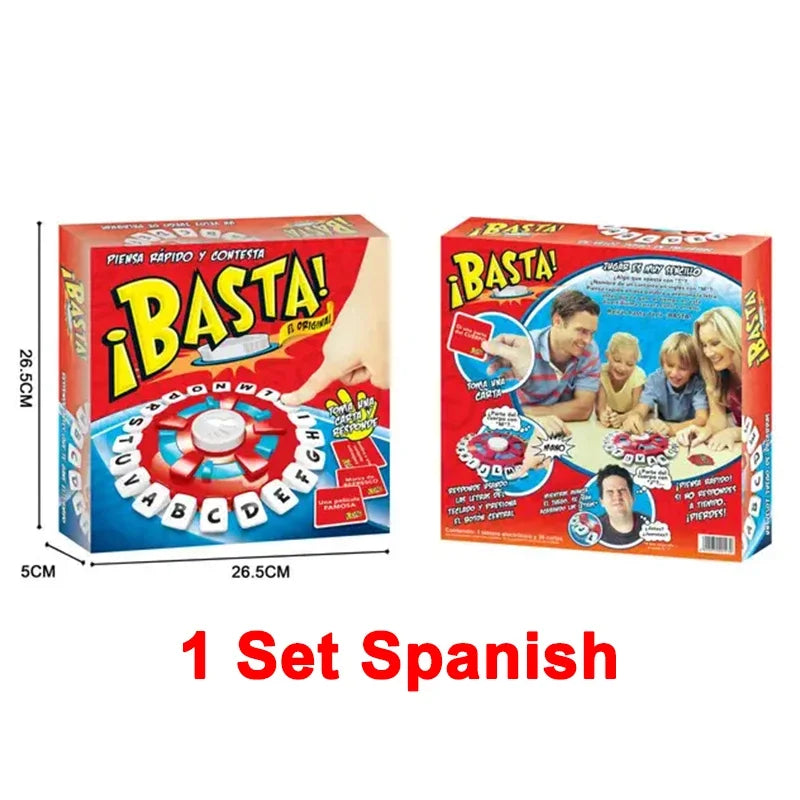 NEW Board Game Basta Spanish Version Party Games Fast-paced Family Gathering Letters Toys Basta En Español Juegos De Mesa Gifts