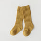 New Solid Baby Boys Girls Knee High Long Socks Cotton Breathable Stripe Soft Kids Sock Children School Uniform Stripe Socks