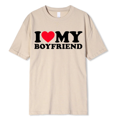 I Love My Boyfriend Clothes I Love My Girlfriend T Shirt Men So Please Stay Away From Me Funny BF GF Saying Quote Gift Tee Tops