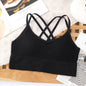 Sexy Women Tops Back Cross Strap Tank Top Running Sports Bra Breathable Soft Fitness Solid Color Yoga Bra