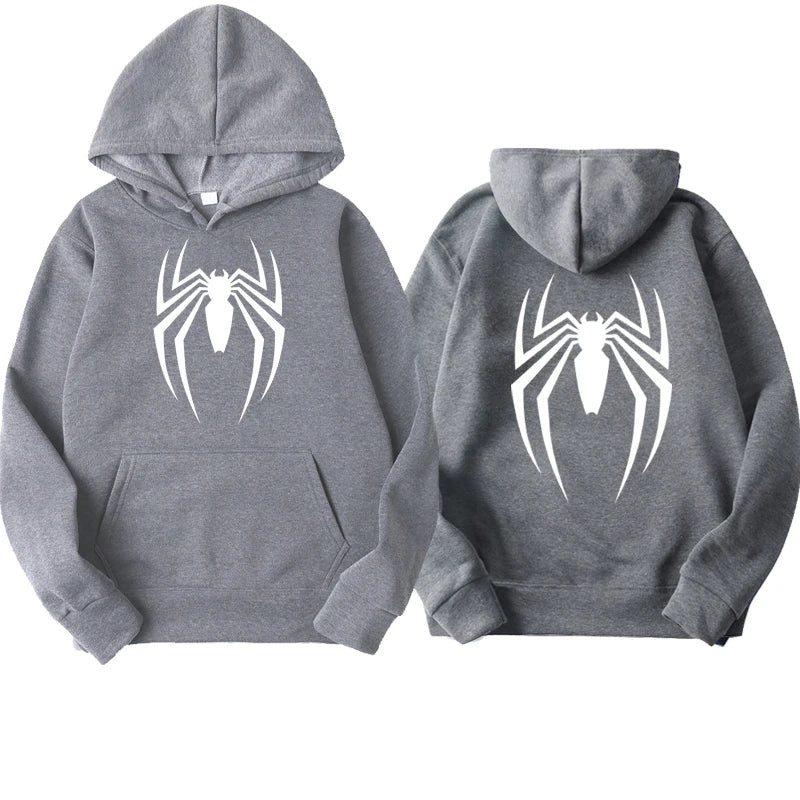 2024 New men's hoodie street fashion spider print sweatshirt Wool women's casual fun loose hoodie men's clothing