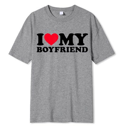 I Love My Boyfriend Clothes I Love My Girlfriend T Shirt Men So Please Stay Away From Me Funny BF GF Saying Quote Gift Tee Tops