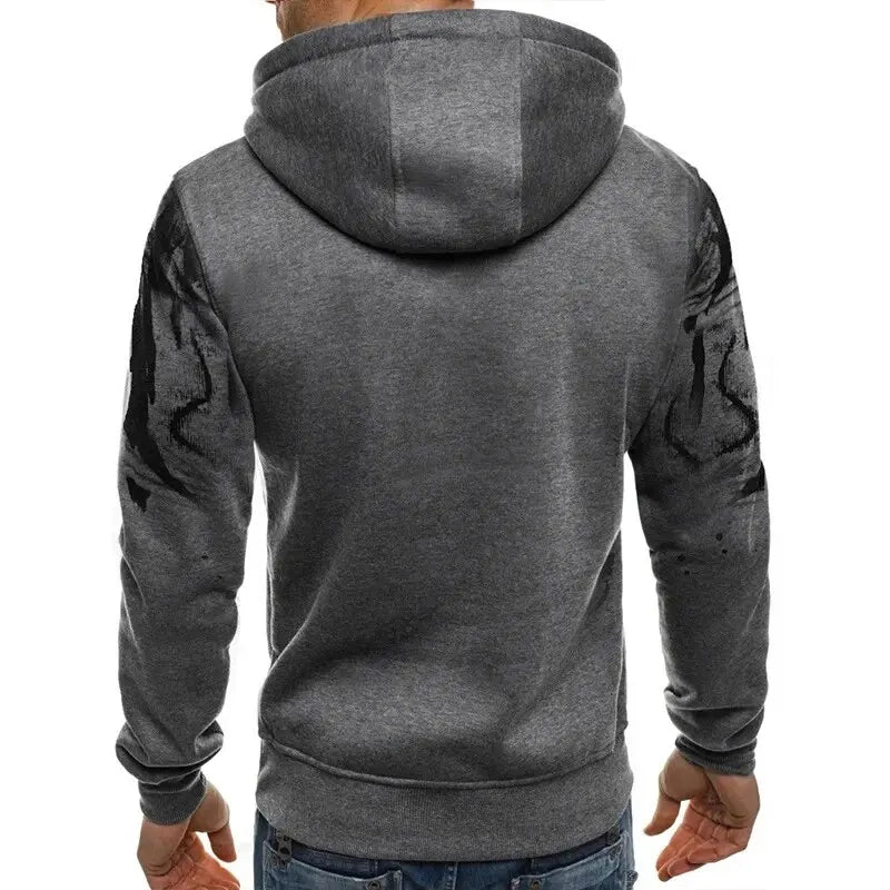 Gradient Print Men's Pullover Hooded Sweatshirt Spring Autumn Daily Fitness Sportswear Fashion Casual Hoodies Loose Clothing