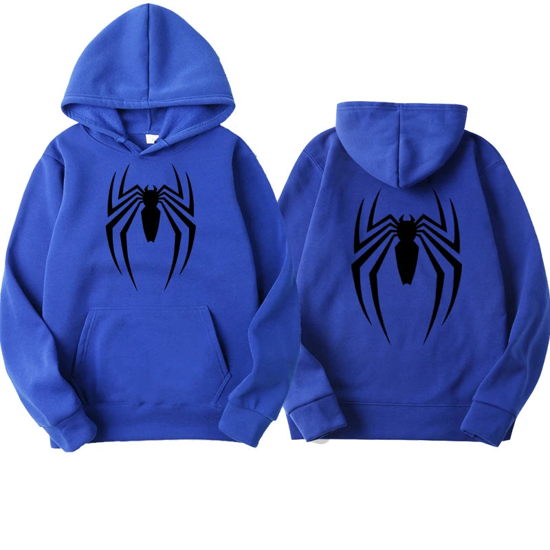 2024 New men's hoodie street fashion spider print sweatshirt Wool women's casual fun loose hoodie men's clothing