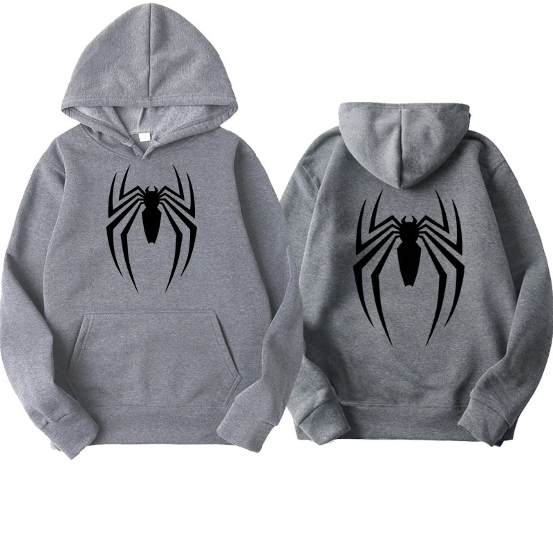 2024 New men's hoodie street fashion spider print sweatshirt Wool women's casual fun loose hoodie men's clothing