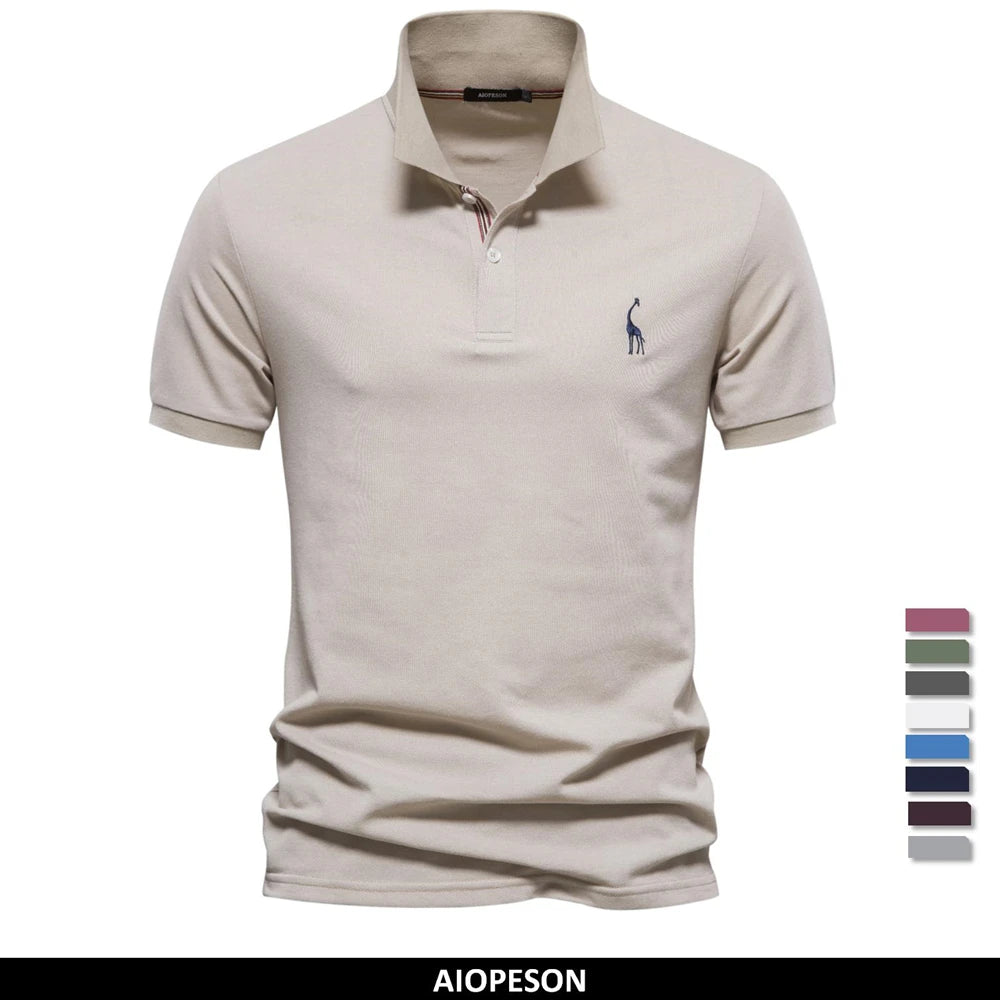 AIOPESON Brand Men's Polo Shirts Cotton Polo Shirts for Men Short Sleeve High Quantity Solid Polo Men New Summer Clothing