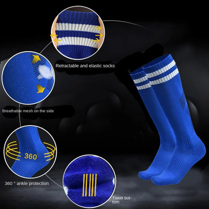 1 Pair Football Sports Socks Long  Knee Cotton Spandex Kids   Legging Stockings Soccer Baseball Ankle Adults Children Socks