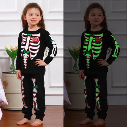 Halloween Pajamas for Kids Boys Pyjamas Set Children Girl Pumpkin Skeleton Carnival Nightwear Infant Cartoon Cute Clothing Pjs