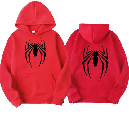 2024 New men's hoodie street fashion spider print sweatshirt Wool women's casual fun loose hoodie men's clothing