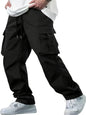 2025new men's workwear pants, European and American men's loose straight casual pants, men's workwear pocket pants