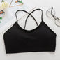 Women Top Cross Strap Sports Bra Thin Push Up Sport Bra Yoga Gym Crop Top Brassiere Fitness Tube Top Breathable Beauty Back Bras