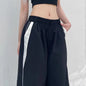 American Retro Black Street Hip-hop Trend Leisure Wide-leg Trousers Thin Straight Tube Baggy Sweatpants