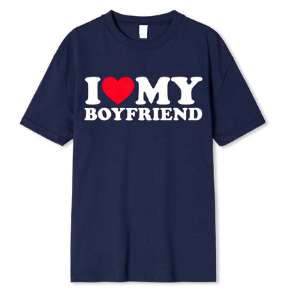 I Love My Boyfriend Clothes I Love My Girlfriend T Shirt Men So Please Stay Away From Me Funny BF GF Saying Quote Gift Tee Tops