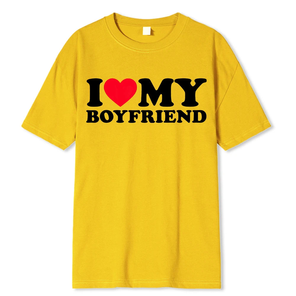 I Love My Boyfriend Clothes I Love My Girlfriend T Shirt Men So Please Stay Away From Me Funny BF GF Saying Quote Gift Tee Tops