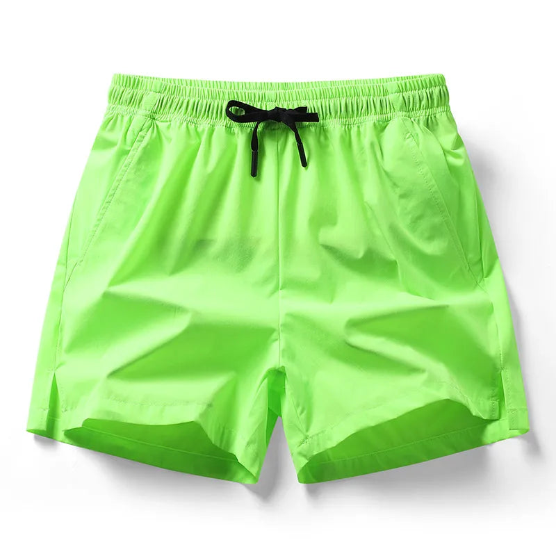 Summer ice silk shorts, sports pants, men's three part shorts, quick drying running, elastic fitness, three part shorts, basketb