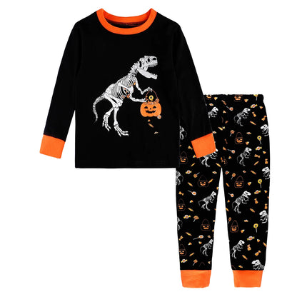 Halloween Pajamas for Kids Boys Pyjamas Set Children Girl Pumpkin Skeleton Carnival Nightwear Infant Cartoon Cute Clothing Pjs