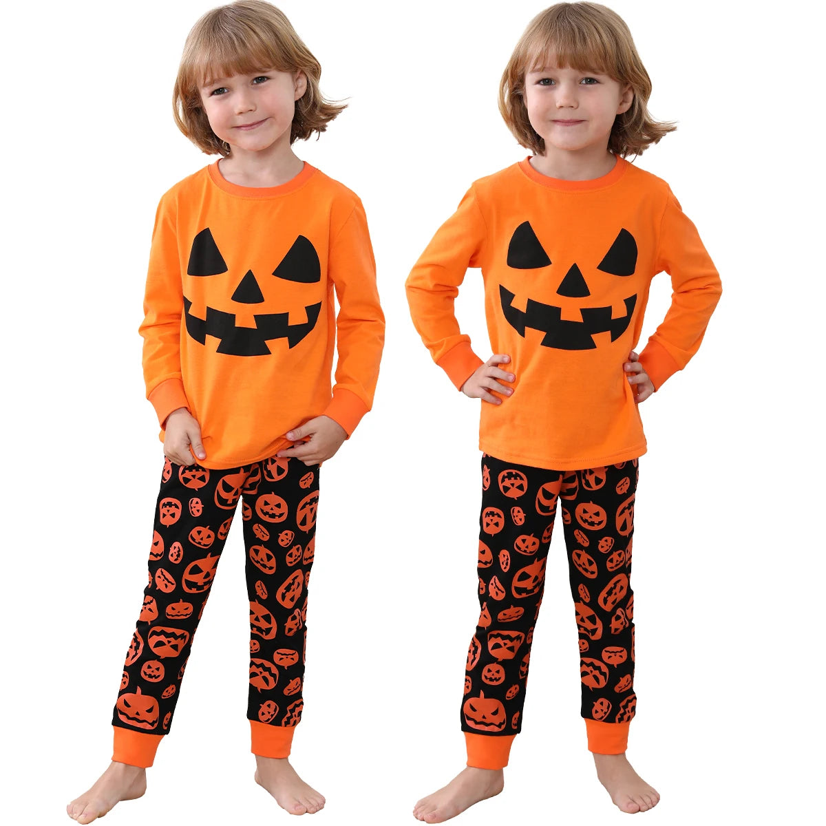 Halloween Pajamas for Kids Boys Pyjamas Set Children Girl Pumpkin Skeleton Carnival Nightwear Infant Cartoon Cute Clothing Pjs