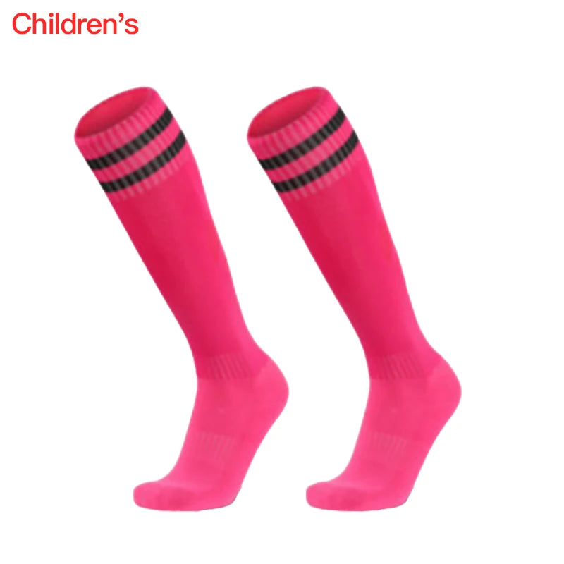 1 Pair Football Sports Socks Long  Knee Cotton Spandex Kids   Legging Stockings Soccer Baseball Ankle Adults Children Socks