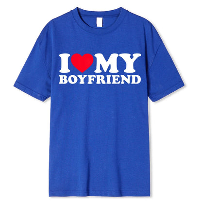 I Love My Boyfriend Clothes I Love My Girlfriend T Shirt Men So Please Stay Away From Me Funny BF GF Saying Quote Gift Tee Tops