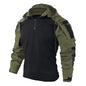 Outdoor Shirts Camo Combat T-Shirt Hooded Mens Working Tactical Shirt Airsoft Paintball Camping Hunting Clothing Wear-resisting